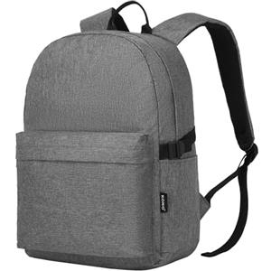 KONO Zaino Scuola, Zaino Uomo Donna Porta PC 15.4 Pollici, Zaino Università Lavoro, Zaino Casual Leggero per Viaggio e Tempo Libero (Grigio Chiaro)