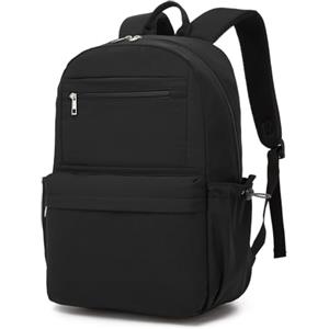 KONO Zaino Donna Porta PC 15,6 Pollici Leggero Impermeabile, Zaino Scuola e Università, Casual da Viaggio e Lavoro - Nero
