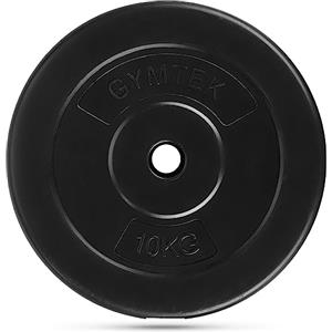 Gymtek Disco pesi 10 kg peso - Ø 29 mm - disco peso - disco pesi - dischi fitness - dischi in ghisa - pesi per bilanciere - allenamento - pesi - nero