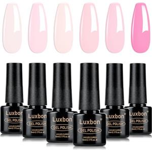 Luxbon 6 pz Smalto Gel Semipermanente Set - Colore Primaverile Set Smalto Gel di lunga durata, uv led Soak Off Nail Art Designs Manicure Kit 003