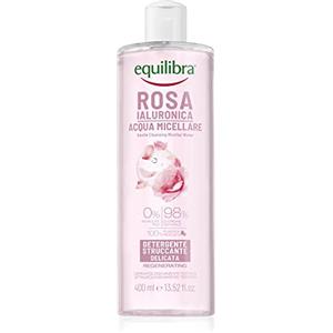 Equilibra Viso, Rosa Ialuronica Acqua Micellare, Struccante Viso e Occhi a Base di Acqua di Rosa Fermentata, Acido Ialuronico e Glicerina Vegetale, Deterge e Strucca con Delicatezza, 400 ml