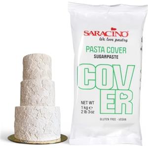 SARACINO We love pastry Pasta Cover Bianca - Pasta di Zucchero per Copertura Dolci, Confezione da 1 kg, Consistenza Perfetta