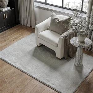 PureCozy Tappeto Salotto 90x150cm Grigio Antiscivolo Camera da Letto Tapette Pelliccia Sintetica Tappeti Soggiorno Cameretta Bambino Ufficio Carpet Morbido Grande Rug
