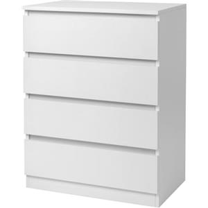 LEADZM Cassettiera Camera da Letto con 4 cassetti, settimino camera da letto, per la Camera da Letto Soggiorno e Ingresso, 38 x 60x 78 cm (1, Bianco)