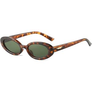 LJCZKA Occhiali da Sole Donna Ovali Vintage, Occhiali Retrò Piccoli Ovali con Protezione UV400