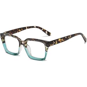 LJCZKA Occhiali Luce Blu Quadrati Montatura Occhiali da Vista Spessa Occhiali Lente Trasparente Anti Affaticamento per Donna Uomo
