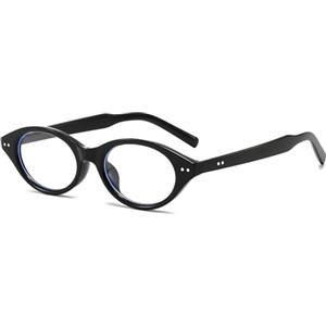 LJCZKA Occhiali Anti Luce Blu Ovali Donna Uomo Montatura Occhiali Ovali Piccoli Anti Affaticamento Anni 90 Vintage per Computer Gioco Lettura