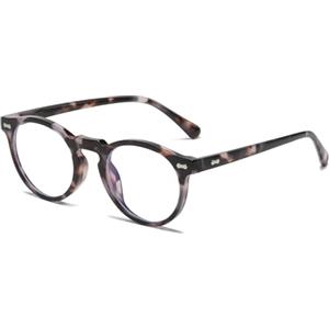 LJCZKA Vintage Occhiali Anti Luce Blu Rotondi Uomo Donna, Occhiali Filtro Luce Blu Antiriflesso Trasparente per Computer Gaming TV
