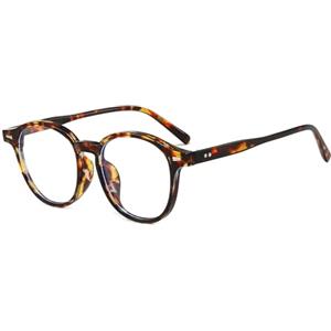LJCZKA Occhiali Anti Luce Blu Rotondi per Donna Uomo Occhiali Trasparenti Finti Rotondi Retro Antiriflesso per Computer Gioco Lettura