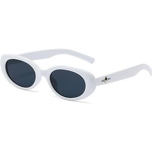 LJCZKA Occhiali da Sole Vintage Piccoli Ovali Donna Uomo, Occhiali da Sole Retro Ovali Occhiali Piccoli Tondi con Stella Protezione UV