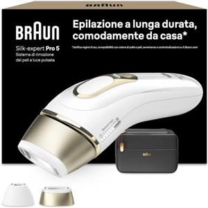 Braun Silk·expert Pro 5 Epilatore Luce Pulsata, Depilatore Corpo Donna, Alternativa All'Epilazione Laser, Laser Peli Donna, Con Custodia, 2 Testine, Luce Pulsata Braun, Idea Regalo, PL5140
