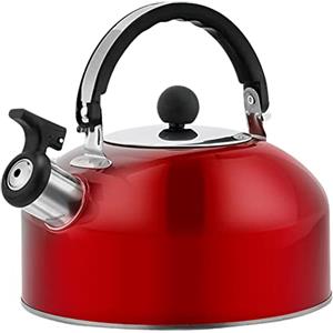 CENMOO Teiere per bollitore fischiante, teiera per fornelli, stufa alogena a legna, bollitori da tè in acciaio inox, teiere da tè fischianti, bollitore con impugnatura ergonomica per fornello a induc