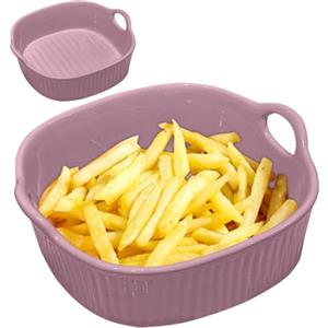 Ruioomeep Pirofila in ceramica, pirofila quadrata, 18,5 x 17 cm, 650 ml, forma quadrata con manico, resistente ai graffi e ai tagli, per lasagne, tiramisù, sformati, accessori per friggitrice, forno a