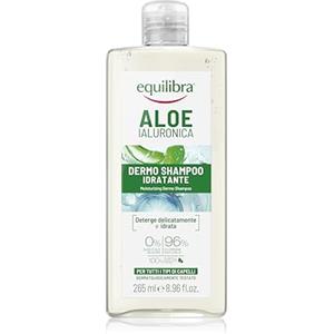 Equilibra, Aloe Ialuronica Dermo Shampoo Idratante, per Tutti i Tipi di Capelli, con Aloe Vera e Acido Ialuronico, Estratto di Malva lenitivo, Olio Essenziale di Arancio Amaro equilibrante, 265 ml