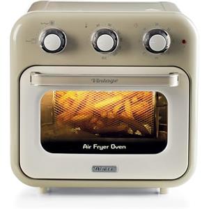 Ariete 4632 Friggitrice ad aria e forno Vintage, 1400W, 2in1, Capacità 16L, Accessori inclusi, Timer 60 minuti, Doppio vetro, Beige