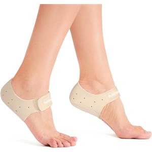 Bukihome Protezioni per talloni fasciite plantare - Bukihome Tacco Coppe per Donne Uomini Tacchi Spur Dolore Relief - Inserti Tacco Pads per Achille Tendinite Tacco Secco Cracked, Beige, 36-41