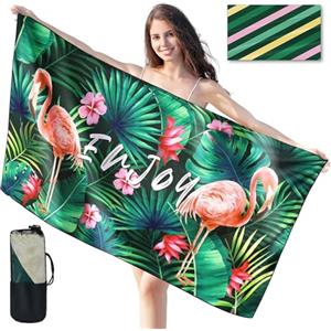 joyoldelf Telo Mare Microfibra Grande - 180x90 cm Telo Mare, XXL Asciugamano Mare Antisabbia, Teil Mare Grande Asciugatura Rapida, Stuoia Spiaggia Microfibra Leggero e Portatile（Fenicottero）