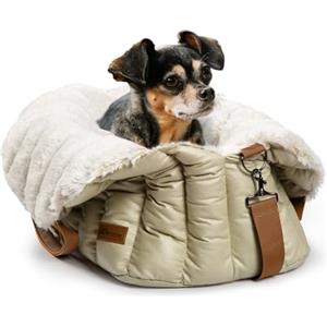 ClevaHome Trasportino 3 in 1 per Cani di Piccola Taglia - Seggiolino Auto, Cuccia Portatile e Borsa da Viaggio per Uso Interno ed Esterno