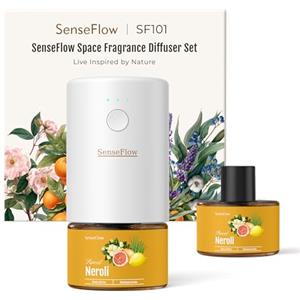 SenseFlow Diffusore di Oli Essenziali SF101 Pro Ultrasuoni Senza Acqua Profumatore per Ambienti, 100% Vegetale, Aroma fino a 120 Giorni, Ideale per Casa, Hotel e Studio - Neroli