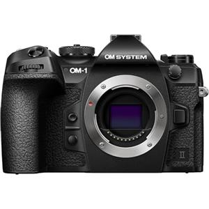 OM SYSTEM OM-1 Mark II - Fotocamera Micro Quattro Terzi, Sensore BSI, Nera | Corpo macchina tropicalizzato IP53, stabilizzazione 8,5 stop, AF con rilevamento IA e filtro ND graduato integrato