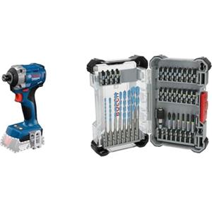 Bosch Professional 18V System Avvitatore con percussione a batteria GDR 18V-215 (senza batteria/caricabatteria) + Bosch PRO Impact Mixed Set 35 pz. (per calcestruzzo, piastrelle morbide, 200 x 107 mm)