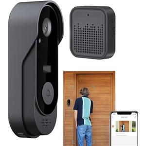 Generico Videocitofono Senza Fili - Campanello Smart Wireless Con Videocamera - Rilevamento Movimento Dialogo Bidirezionale Archiviazioni Cloud Monitor Sicurezza per Casa Interna Porta Ingresso Negozio