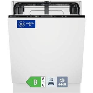 Electrolux E62LB100S Lavastoviglie da Incasso Totale 13 Coperti, Classe B, 44 dB, Motore Inverter, 360Clean, QuickSelect Connect Controllo Consumi, AirDry Tecnologia, 818x596x550 mm