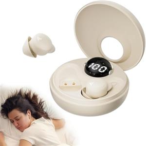 sunvito Sleep Earbuds for Side Sleepers, Mini Auricolari Wireless Bluetooth 5.3 Auricolari per Dormire, Auricolari Nascosti con Display di Alimentazione per Esercizio, Lavoro, Escursionismo (Bianco)