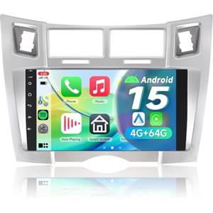 ACAVICA Autoradio Android 15 4+64GB per Toyota Yaris XP90 2005-2010 - Carplay Wireless, Android Auto, Bluetooth 5.4, GPS, WiFi 6.0, DSP, Split Screen - 9" Touchscreen Auto Stereo Display Multimediale