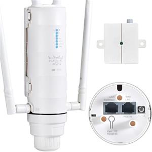 FLASHOWL Ripetitore WiFi Esterno AC1200 Dual Band 2.4/5.8GHz Extender WiFi Potente WiFi Extender Esterno Access Point WiFi PoE IP65 4 Antenne Amplificatore Segnale WiFi per Giardino Garage