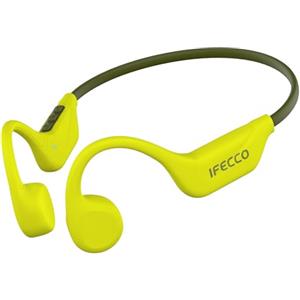 I love e iFecco IFECCO Cuffie con suono osseo Bluetooth 6.0 - Open Ear Cuffie senza fili, IPX5, impermeabili, con microfono, cuffie sportive per corridori, ciclismo, bicicletta