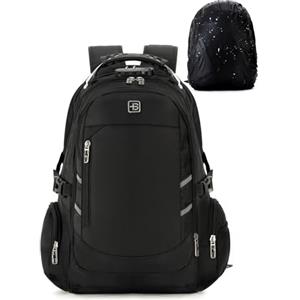Kommodum - Zaino Porta PC Antifurto con Lucchetto Scomparto Computer fino ai 17 pollici con Parapioggia Bagaglio Valigia Borsa da Viaggio per Scuola, Ufficio Trekking Escursionismo