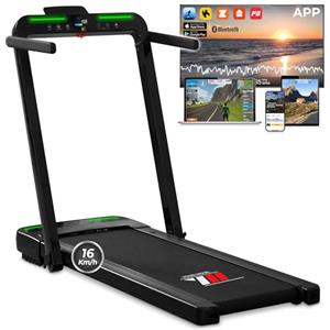 YM Tapis Roulant Elettrico Pieghevole Next 6000, 16 km/h, MARCHIO ITALIANO, Salvaspazio, Bluetooth + APP Interattive Kinomap Zwift Bitgym Fithome, Super Compatto (13 cm Da Chiuso), ASSISTENZA ITALIA