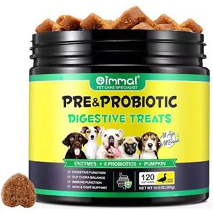 Generico Probiotici per Cani, Probiotici per Cani Enzimi digestivi, Salute dell'intestino, Cutaneo prurito, Sistema immunitario e Supporti per la Salute Generale,Equilibrio dei lieviti,Allergie