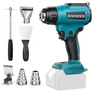 STATORICH Pistola ad aria calda con batteria per Makita 18 V, pistola termica manuale con luci LCD digitali, 50 °C - 550 °C e controllo dell'aria per fai da te, rimozione (senza batteria)