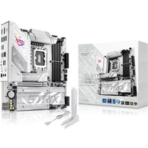 ASUS ROG Strix B860-G Gaming WiFi, Scheda Madre Intel mATX, 14+1+2+1 Fasi di Alimentazione, Slot DDR5, PCIe 5.0, Adatta per PC AI-Advanced, 4 Slot M.2, WiFi 7, AI Networking II, Aura Sync RGB, Bianca