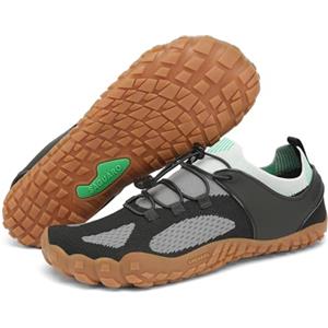 SAGUARO Barefoot Shoes Uomo Donna Scarpe Barefoot Minimaliste Traspiranti Scarpe a Piedi Nudi Leggere Scarpette Dita per Trail Running Trekking Palestra Nero Scuro,Gr.36