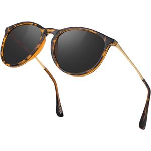 Jynnxa Occhiali da Sole Donna Polarizzati - Vintage Rotondi Occhiali con Protezione UV400