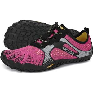 SAGUARO Scarpe Barefoot Minimaliste Uomo Donna Scarpe Multisport per Corsa/Allenamento/Trekking/Trail Running/Palestra - Morbido Comode e Leggere, Rosa Caldo, 36 EU