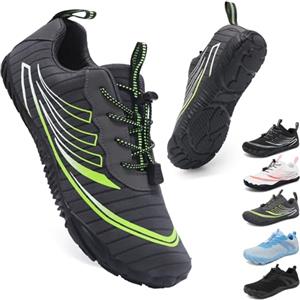 ZDQ Barefoot Shoes Uomo Donna Minimaliste Punta Larga Scarpe da Palestra Transpiranti Leggere Morbide Sneakers con Antiscivolo Suola Zero Drop Grigio 40 EU