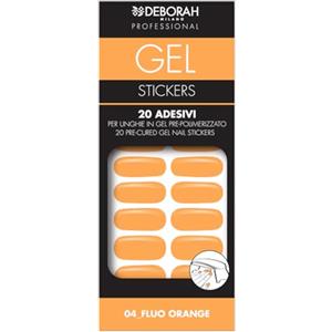 Deborah Milano - Smalto Gel Adesivo per Unghie, Stickers in smalto Gel da polimerizzare in Lampada UV Led, Long Lasting, 20 Adesivi, Colore 04 Fluo Orange