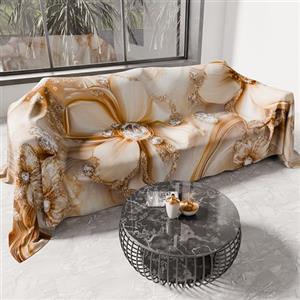 PETTI Artigiani Italiani - Telo Arredo in Microfibra, Copritutto, Copridivano 300x270 cm, Fantasia Floreale 06 13 | Telo Protettivo Lavabile, Copriletto e Copritavolo Multiuso per Divani