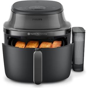 Philips Airfryer Serie 5000 con vapore: Frittura ad aria, cottura a vapore o combinata, 21 modalità, Capacità 7,2 L, Tec. RapidAir Plus, finestrella, Rivestimento ceramica, Auto SteamClean (NA540/00)