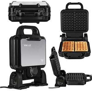 ZEEGMA GOFREE CHEF Macchina per Waffel Potenza Elevata 1200 W Per Waffel belgi, Doppio Rivestimento Antiaderente, Regolazione Temperatura, Spia Pronto all'Uso, Waffel Spessi Piastre profonde