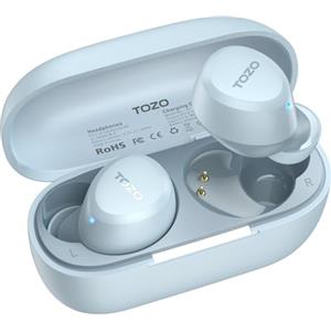 TOZO A1 Cuffie Bluetooth 5.3 con ORIGX Acustica 32 Ore Riproduzione EQ Regolazione Ultraleggero USB Tipo C IPX5 Blu