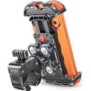 Babacom Porta Telefono Moto Antivibrazione con Ammortizzatore e Clip di Installazione Rapida, 1S Blocco Rapido Supporto Telefono per Bici/ATV/Scooter, Porta Cellulare Moto per 4,7-6,8" Smartphone