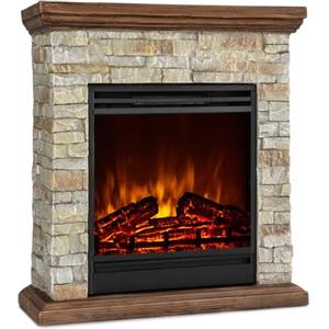 Klarstein Deko Kamin mit LED-Flammen, Elektro Kamin mit Heizung, 1800W Elektrischer Kamin, Sparsamer Kamin Elektrisch, Wandkamin mit Fernbedienung & Timer, Elektrische Kamine mit MDF-Gehäuse
