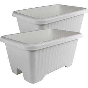 Iris Ohyama, Set da 2 Vaso per piante, fioriera d'aria con sistema di drenaggio dell'acqua per il giardinaggio - Air Vegetable Planter530, Bianca, 53W x 26H x 35.5D