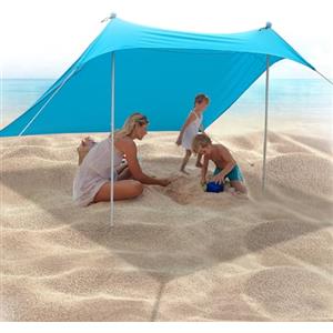 JAICOM Tenda da spiaggia, 2.1m x 2.1m Parasole Portatile, Protezione UV UPF 50+, Adatto per l'ombra in Spiaggia, il Campeggio, la Pesca e il Patio