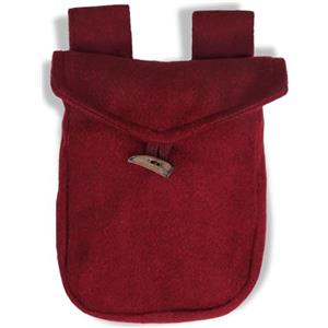 HEMAD Marsupio medievale in feltro di lana con bottone corno modello: Widia, rosso